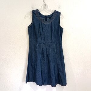 Bluet Blue Chambray Sleeveless Dress